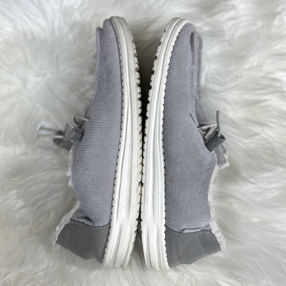Hey Dude Wendy Corduroy Grey Lined Shoes - Picture 4 of 10